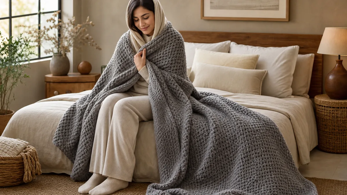 راهنمای طراحی پتو بافتنی بزرگسال